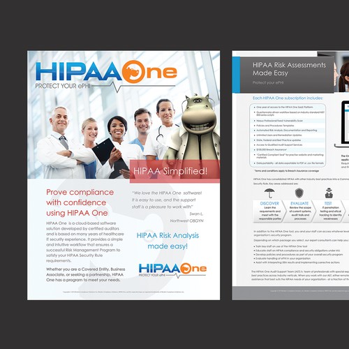 Produce replica of HIPAA One brochure Design by GAFNS