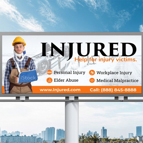 Injured.com Billboard Poster Design Diseño de Sketch Media™