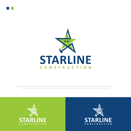 Starline Construction Logo Design by Xzero