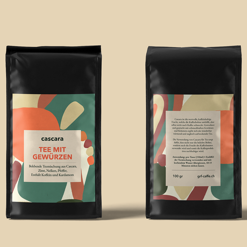 Cascara tea label Design by aran&xa