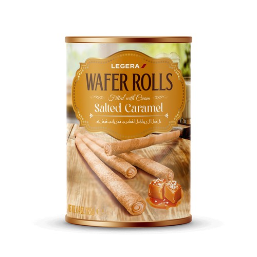 LEGERA Wafer Rolls Pack 125 gm - Salted Caramel Design by Gustavo RV