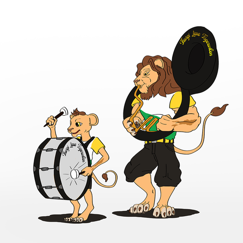 Gewinner des Wettbewerbs „Maskottchen für Guggemusig Thurgi Leue Tägerwilen“ in der Kategorie Figur & Maskottchen von BolivarDesignStudio