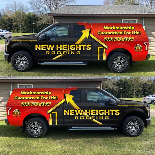 Create Bold And Professional Truck Wrap For High-End Roofing Company Design by ezesol™