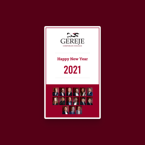 Happy new year card for GEREJE INVESTMENT BANK Design réalisé par Orovor