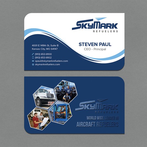 Need business card redesign for Aircraft Truck Fueling company Design by CurveSky™ ☑️
