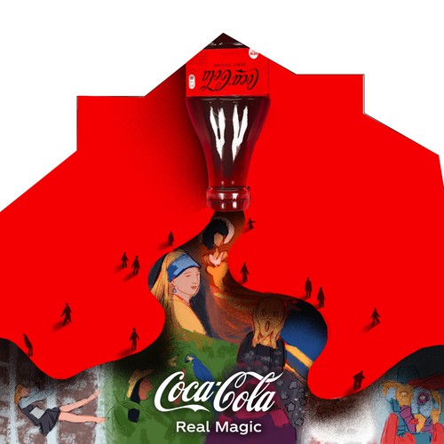 Artistic mural design for Coca-Cola Zero in Brussels Design by MaryRay