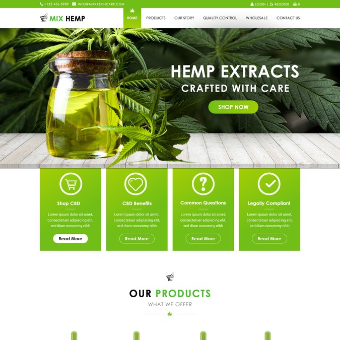 CBD Oil Website | WordPress theme design contest