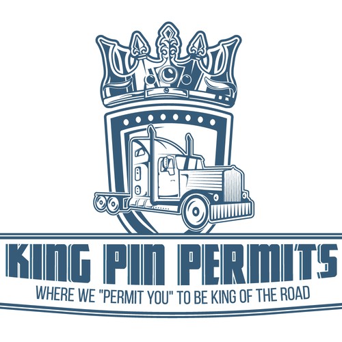 King Pin Permits needs a powerful logo to grab the attention of truck drivers Design by Zmja