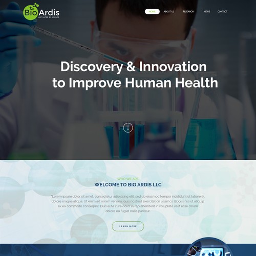 Vibrant website design for biotech Design by RHD™