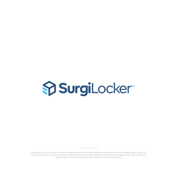 Simple geometric logo for dispensing system locker.