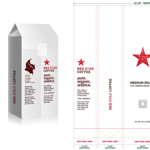 Create the next packaging or label design for Red Star Coffee Design por pooca