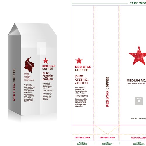 Create the next packaging or label design for Red Star Coffee Réalisé par pooca