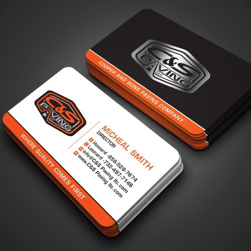 Design We are an asphalt paving company  card with character, style, stands out from everyone nothing bland no white ,add stuff por RENEXIT