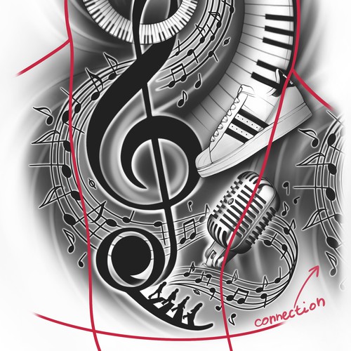 music piano tattoo designs