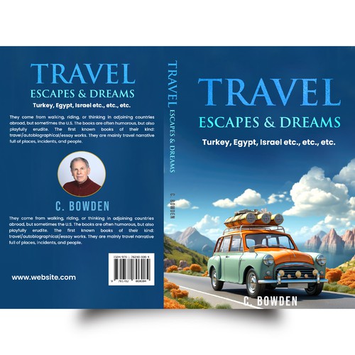 Cover for a travel/autobiography/brief essay book Design by NoBoundaries