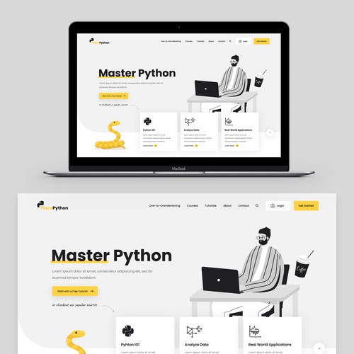 Educational and mentoring platform about the Python programming language Design by anna.uxui