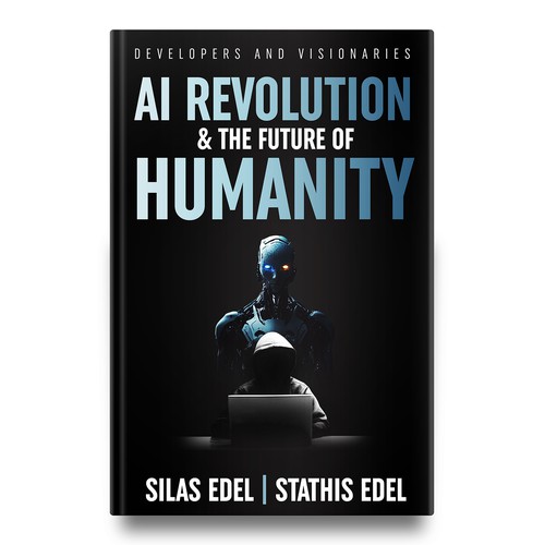 Futuristic AI Book Cover - AI vs Humans/Dark Design by kostis Pavlou