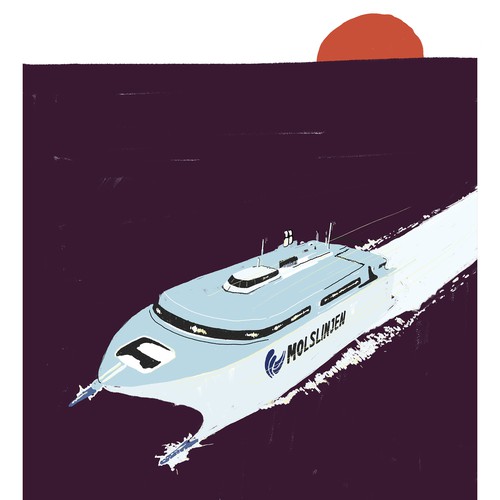 Multiple Winners - Classic and Classy Vintage Posters National Danish Ferry Company Diseño de Anton Cson