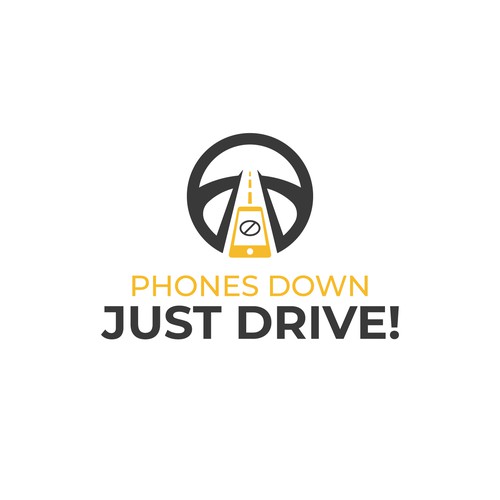 Eye-catching logo for distracted driving campaign Phones Down, Just Drive! Design by Lyna✎