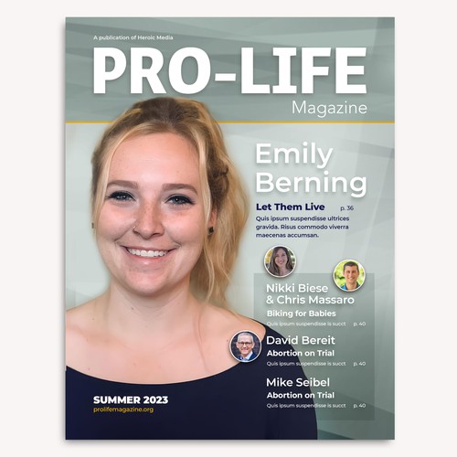 Magazine Cover for Pro-Life Non-Profit Réalisé par cwitzke