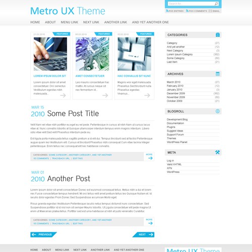 Design for Windows Phone 7 Metro UI Wordpress Theme Design by eAnka