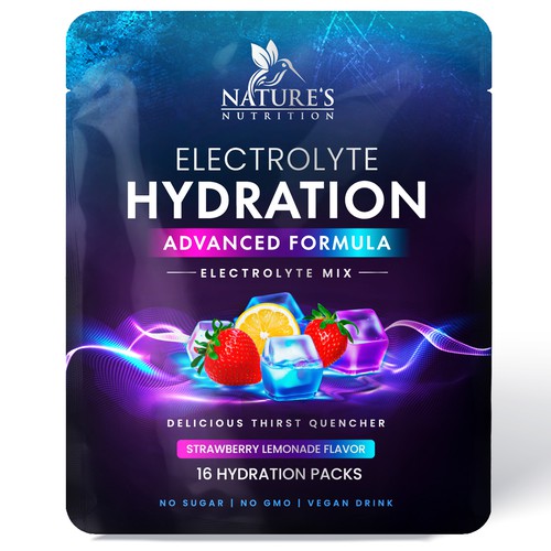 Refreshing Hydration Electrolytes Design Needed for Nature's Nutrition Design by Davi Giolo ★