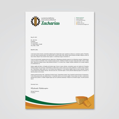 We need  letterhead design for our agricultural farm with production and sale of regional products Design réalisé par Tcmenk