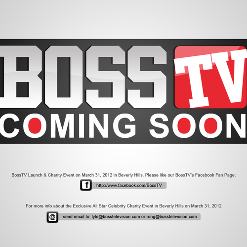 BOSSTV NEEDS COMING SOON WEB PAGE Design by CLUB MEDIA