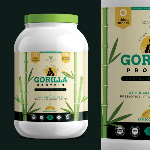 Aesthetic Label for Vegan Protein Power Design por Mexanika