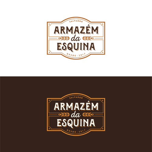 Logo for ARMAZÉM DA ESQUINA, old warehouse style at countryside of ...