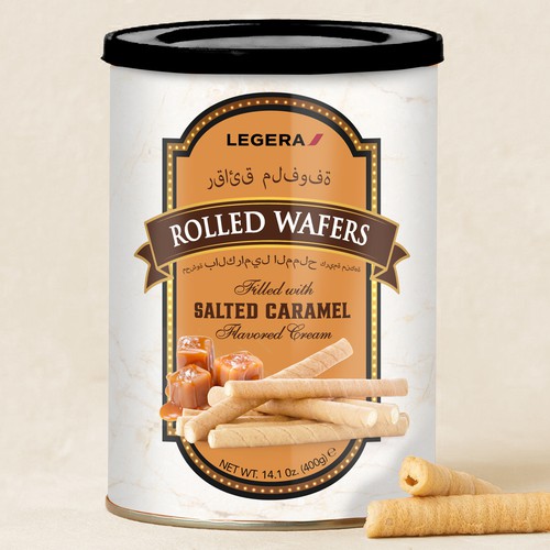 LEGERA Wafer Rolls Pack 125 gm - Salted Caramel Design by Davi Giolo ★