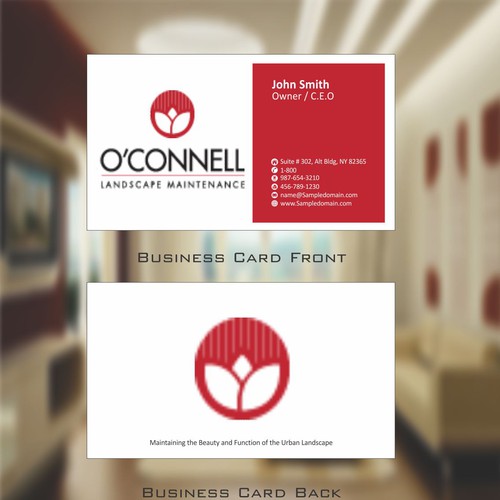 Business Card For O Connell Landscape, O Connell Landscape Maintenance