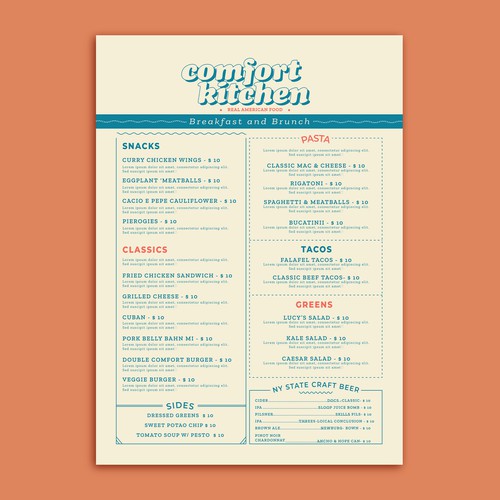 Design a cool new menu for a breakfast & lunch spot in Upstate NY Design by Etterisc
