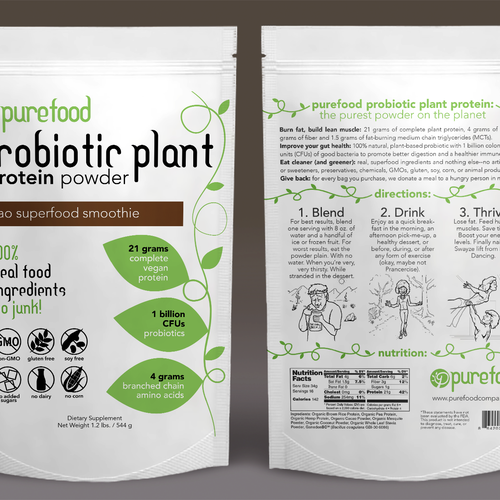 Diseño de Guaranteed Winner! - Design a Simple, Typography-driven Product Label for Our Healthy Protein Powder de ic0113