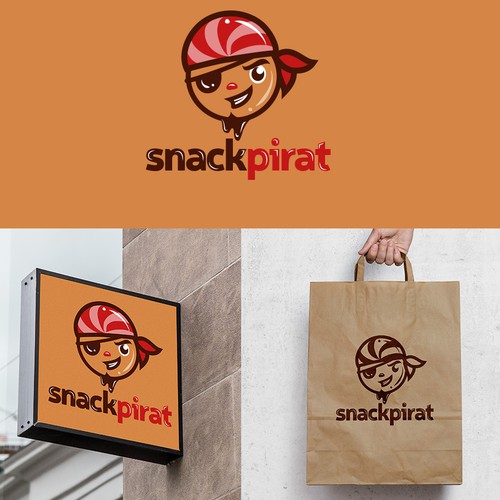 Pirate style logo for a food store (candy, snacks, beverages) Design by markwin