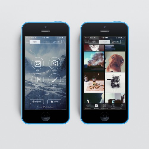 Award winning design for best in class mobile app PicsArt Design by paul_cathalifaud