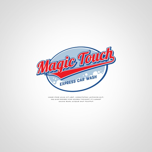 Vintage car wash logo reinvented with express technologies for faster, cleaner, dryer cars. Design réalisé par smpyn ♨