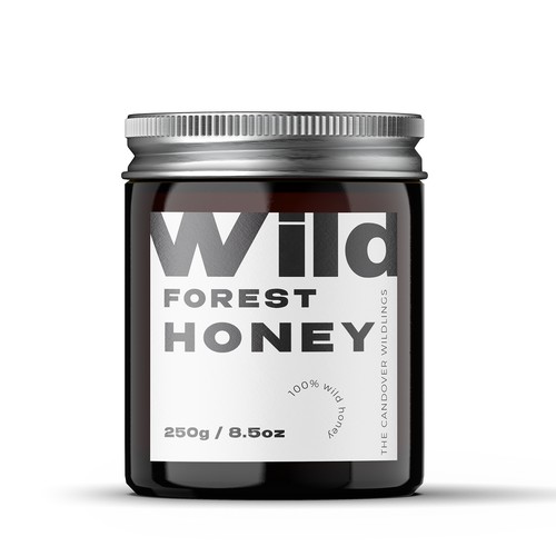 The Bees Need You! Wild Forest Honey Label Design. Design by Shark1@