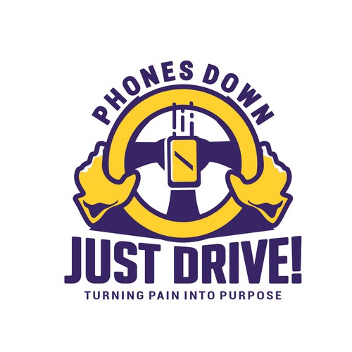 Eye-catching logo for distracted driving campaign Phones Down, Just Drive! Design by bo9art