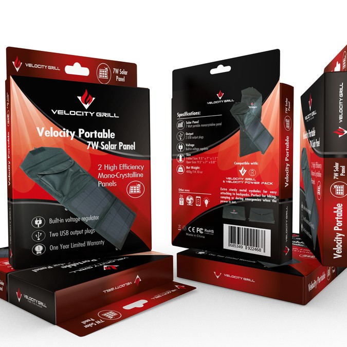 High Tech Solar panel packaging for Velocity Grill Product packaging contest