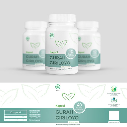 Design a Fresh, Simple, and Neat Label for An Herbal Supplement Bottle Design by Hoopoe_Designs