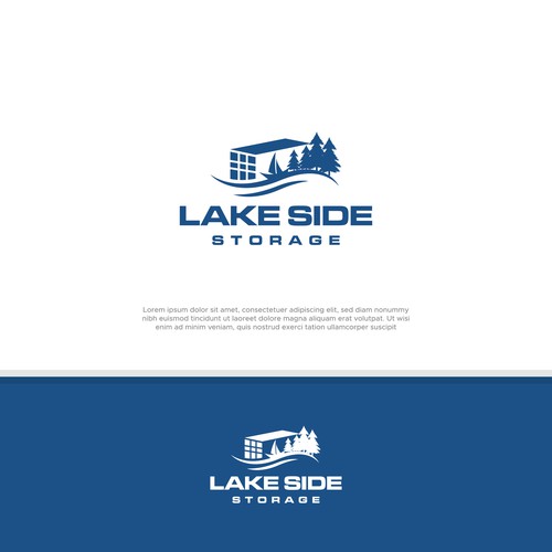 Standout logo for a self storage facility next to a lake. Targeting boats and rvs Design by StudioJack