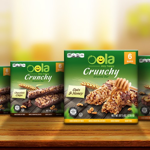 Designs new oola crunchy granola bars Product packaging contest