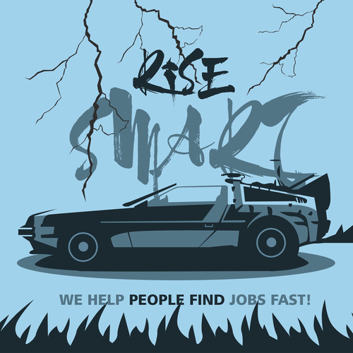 "Back to the Future" in modern flat graphical illustration Diseño de themassonest