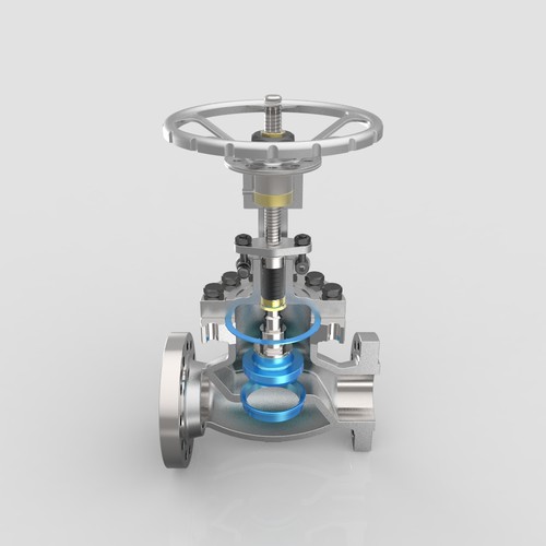 Valve Cutaway graphics for Gate, Globe, Check Valve Design by kejoman