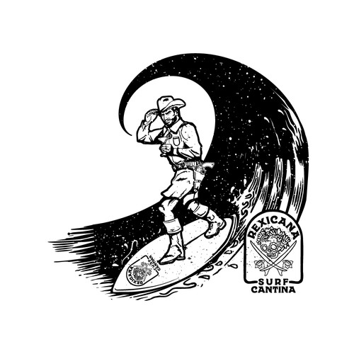 Rexicana Surf Cantina needs a desperado cowboy mascot. Diseño de SEVEN 7