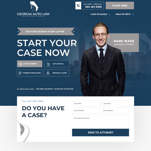 Landing page design contest entry by wowww agency