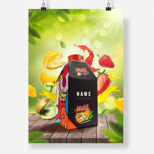 Dynamic poster design for Fruit Juice advertisement Design réalisé par rendydjox