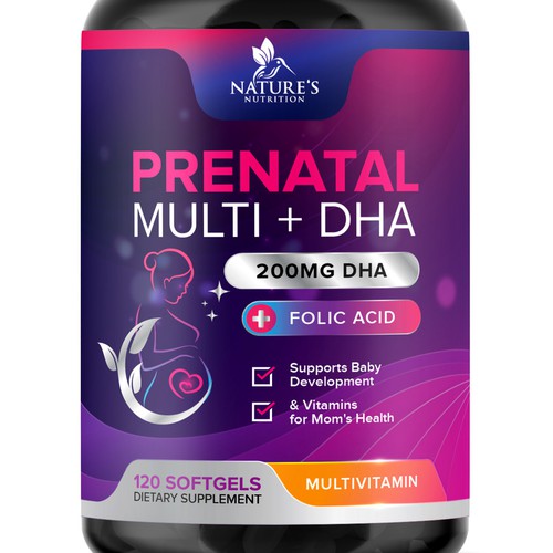 Design di Prenatal Vitamins Label Design needed for Nature's Nutrition di TUNSAY