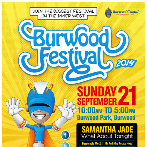 Burwood Festival SuperHero Promo Poster Design by Gohsantosa